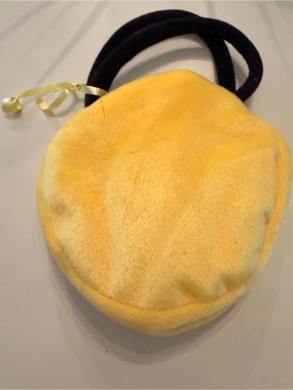 VTG North American Bear Co Smiley Face Plush Goody Bag Purse Tote Yellow NWT